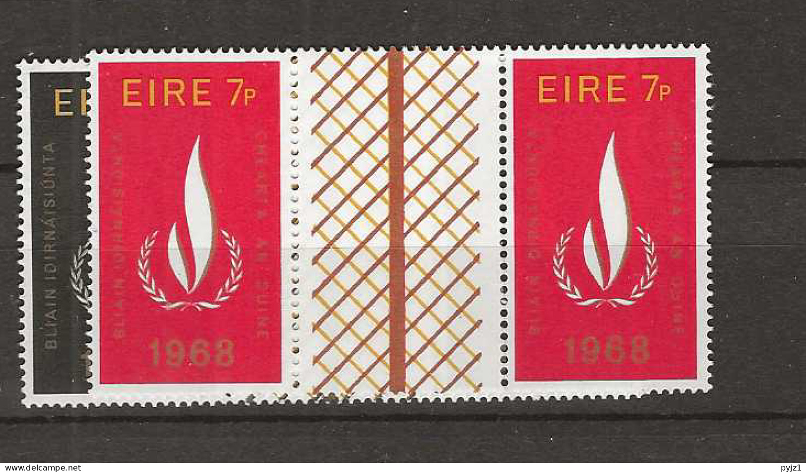 1968 MNH Ireland Mi 226-27 Gutter Pairs Unfolded - Neufs