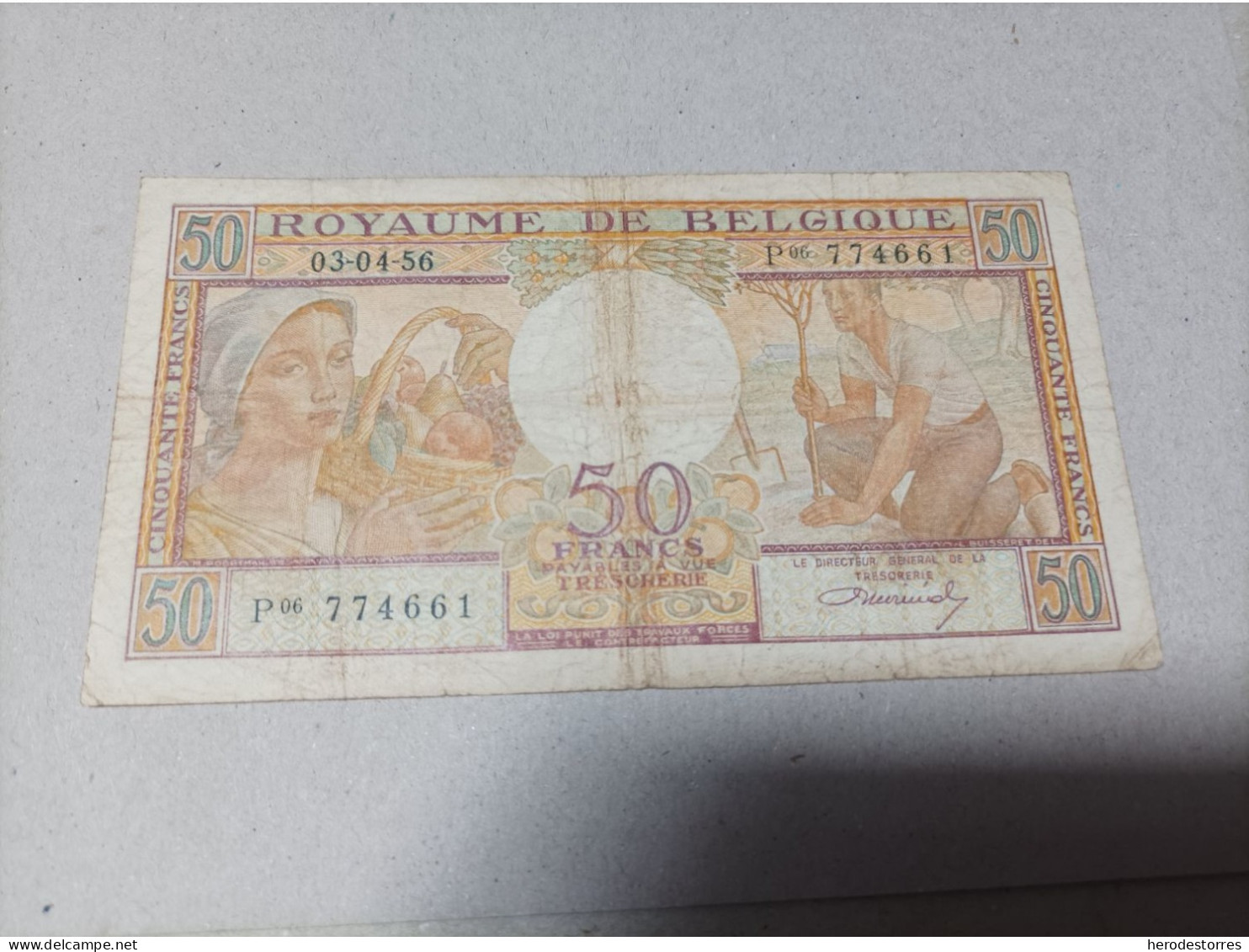 Billete Bélgica De 50 Francos, Año 1956 - Te Identificeren