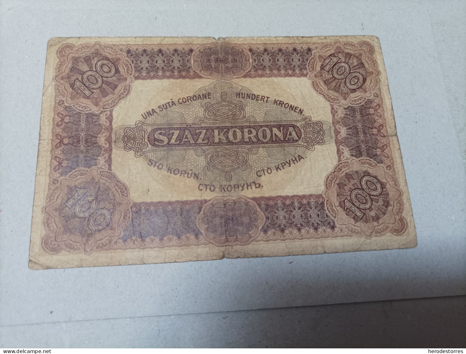 Billete Hungría, 100 Koronas, Año 1920, Serie A033 - Ungarn