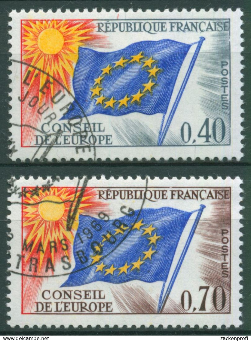 Frankreich 1969 Dienstmarken Europarat Europafahne D 13/14 Gestempelt - Gebraucht