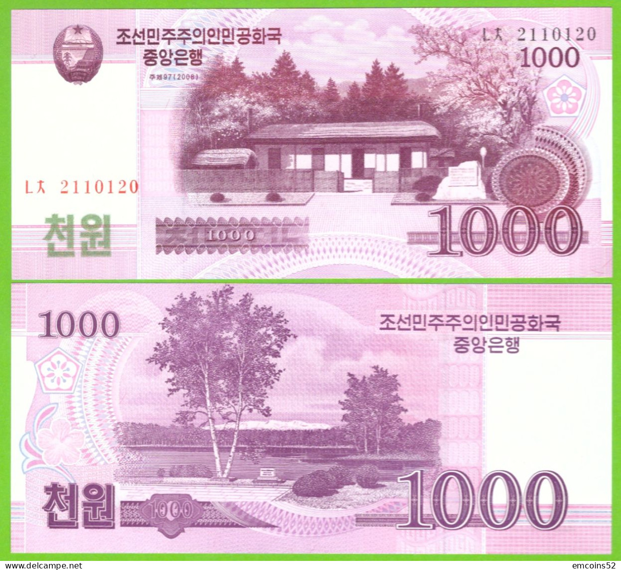 KOREA NORTH 1000 WON 2008 P-64(1) UNC - Corée Du Nord