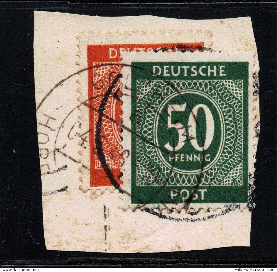 Germany Amerincan British And Russian Occupation Two Stamps Double Used DUE ? Look Golzheim - Usados