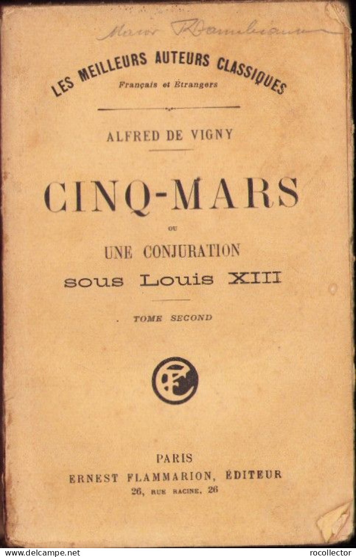 Cinq-mars Ou Une Conjuration Sous Louis XIII Par Alfred De Vigny C4319N - Old Books