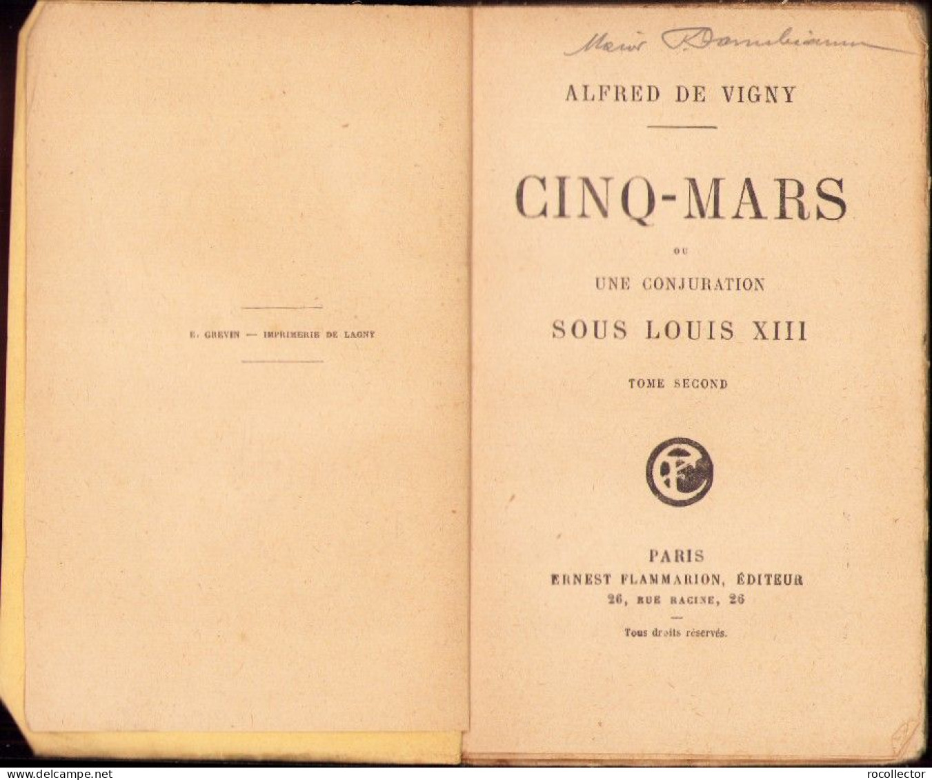 Cinq-mars Ou Une Conjuration Sous Louis XIII Par Alfred De Vigny C4319N - Oude Boeken