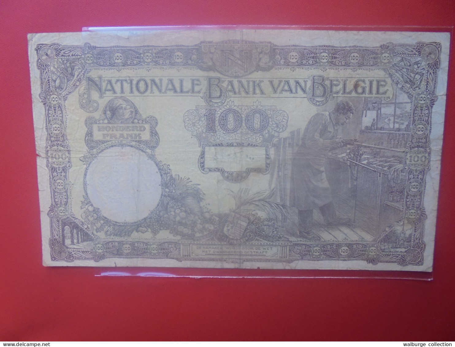 BELGIQUE 100 Francs 1927 (Date+Rare !) Circuler COTES:35-70-175 EURO (B.33) - 100 Francs & 100 Francs-20 Belgas