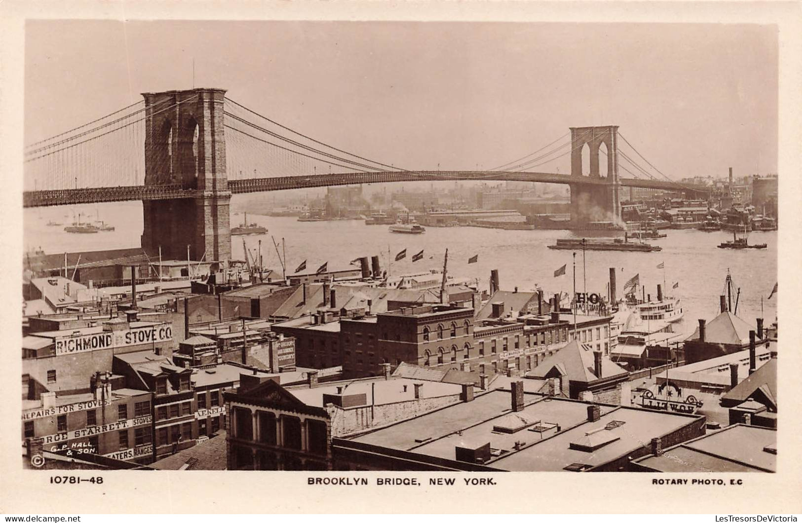 ETATS-UNIS - Brooklyn Bridge - New York - Vue Sur Le Pont - Vue D'ensemble De La Ville - Carte Postale Ancienne - Brooklyn