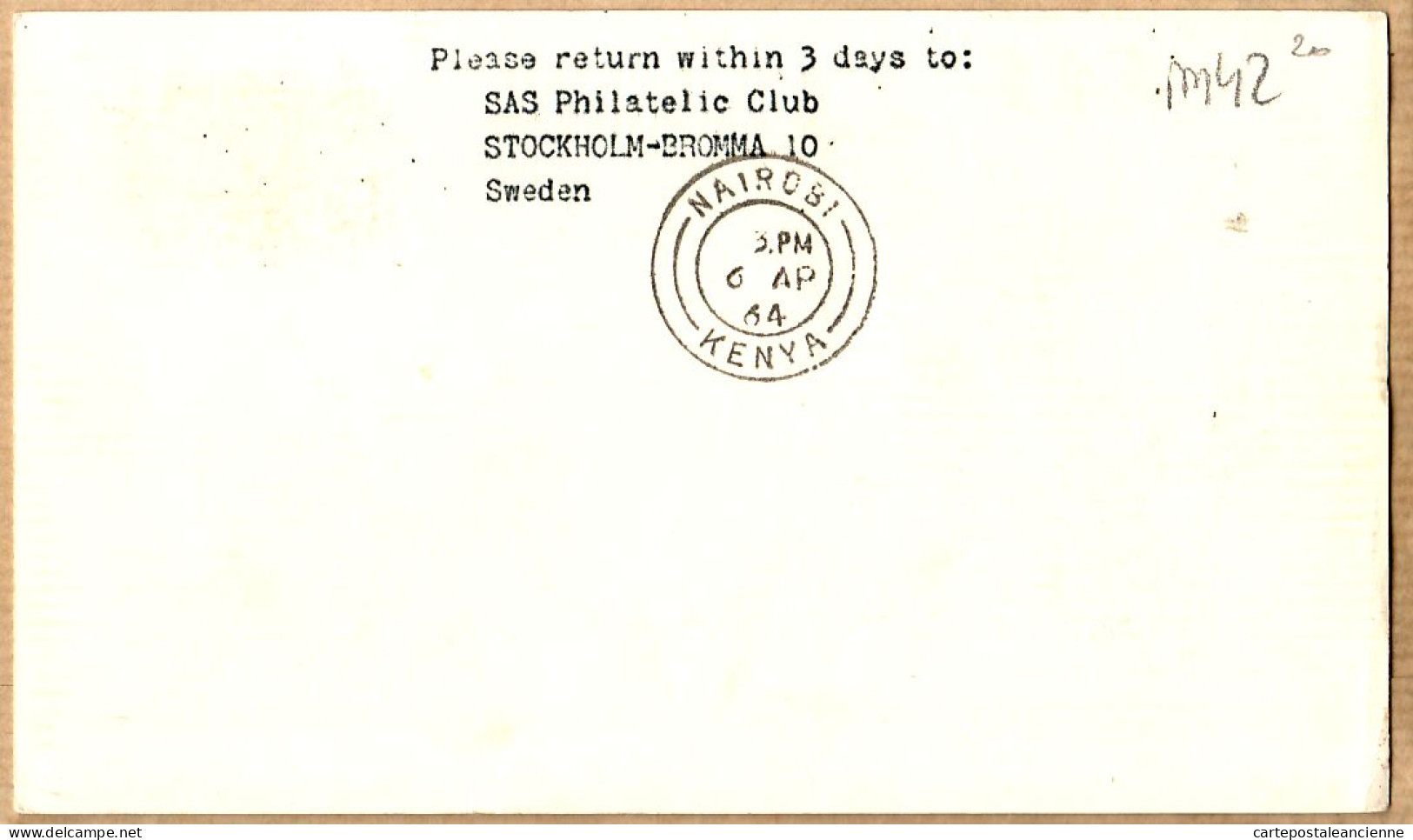 04541 / Sweden First SAS CORONADO Jet Flight Scandinavia SOUTH-AFRICA 05-04-1964 STOCKHOLM -NAIROBI Kenya Cpav - Covers & Documents