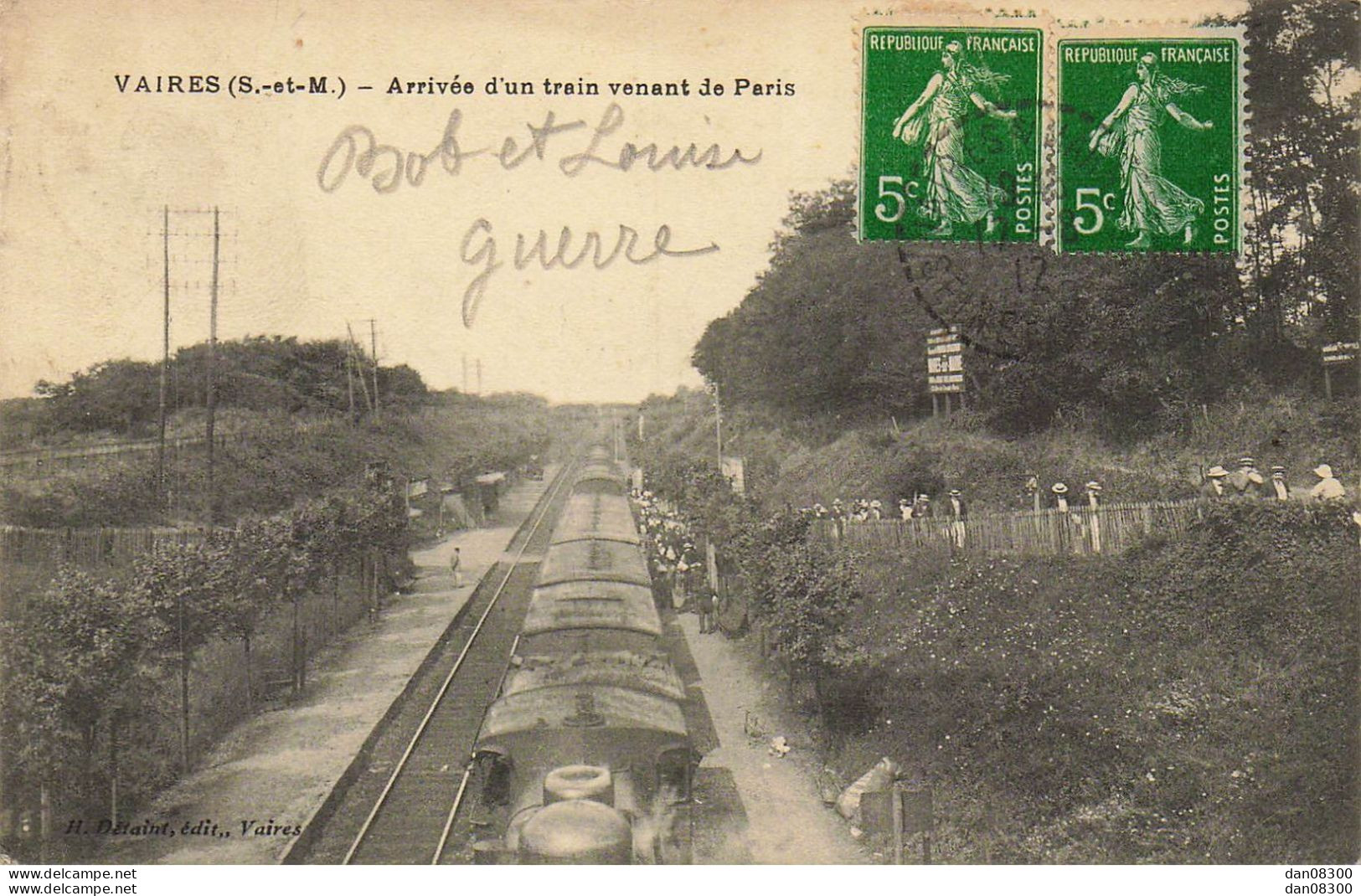 RARE  77 VAIRES ARRIVEE D'UN TRAIN VENANT DE PARIS - Vaires Sur Marne