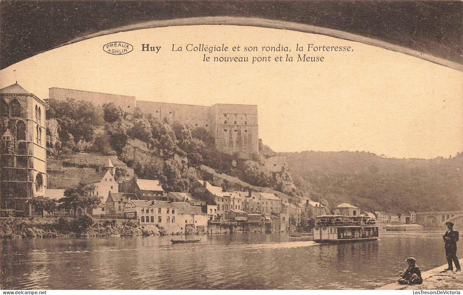 BELGIQUE - Huy - La Collégiale Et Son Rondia, La Forteresse, Le Nouveau Pont Et La Meuse - Carte Postale Ancienne - Huy