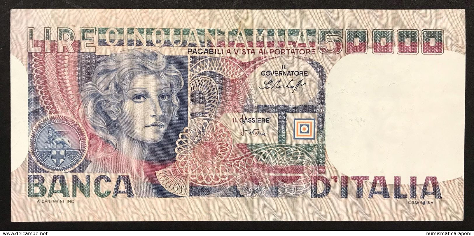 50000 Lire Volto Di Donna 12 06 1978 Bb/spl Naturale Raro 3 Decreti  LOTTO 318 - 50000 Lire