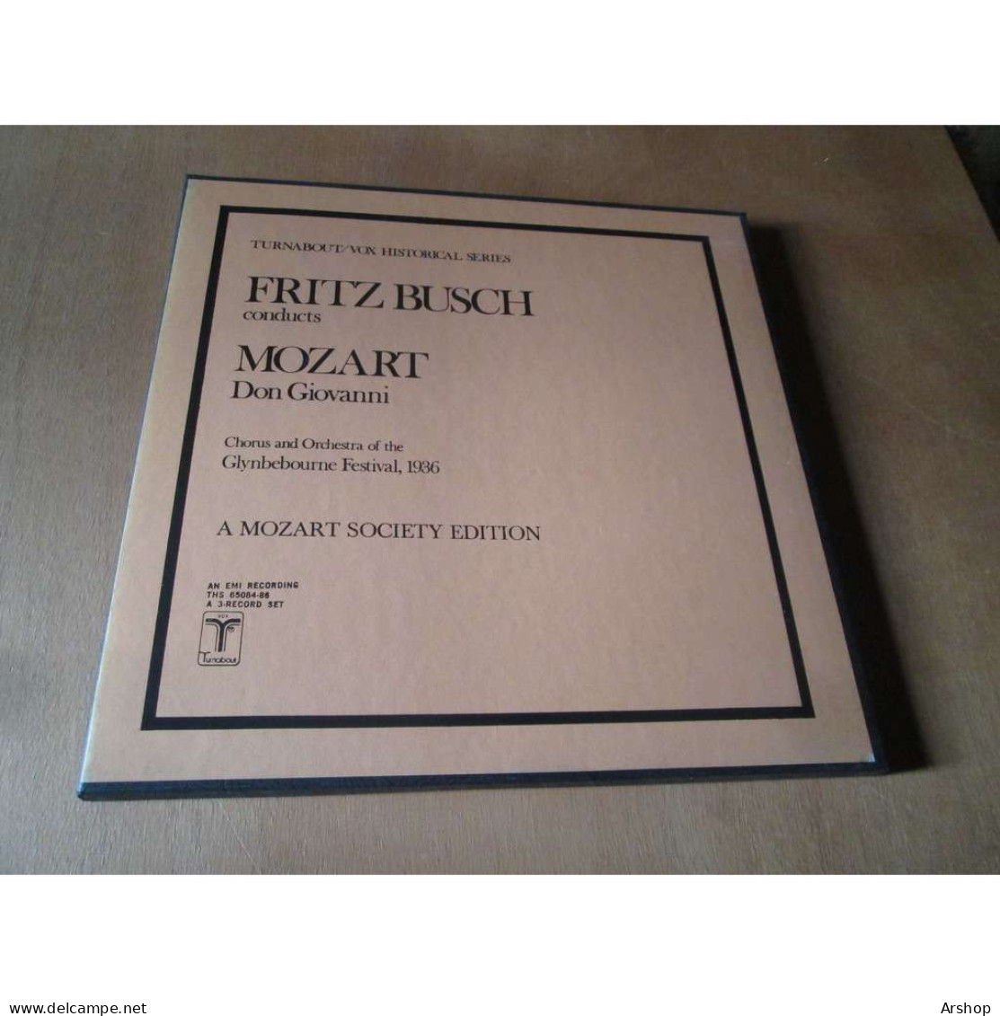 FRITZ BUSCH / CHOEURS & ORCH. GLYNBEBOURNE 1936 - Don Giovanni MOZART VOX TURNABOUT Coffret 3 Lp US 1962 - Opera