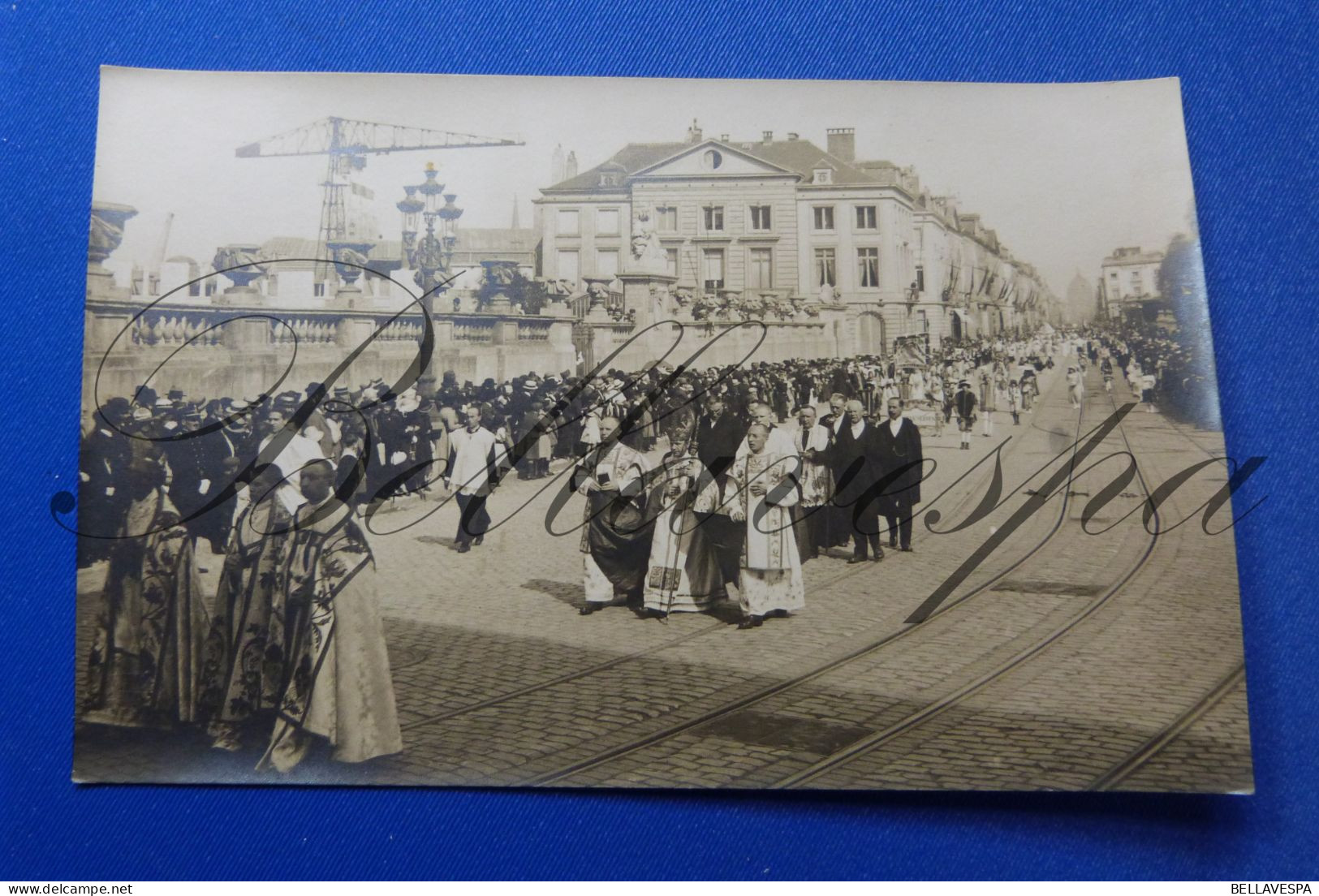 Bruxelles lot x 9 fotokaarten -carte photo veritable Saint gedule Procession N.D. de la Paix O.L.V van Peis en Vrede