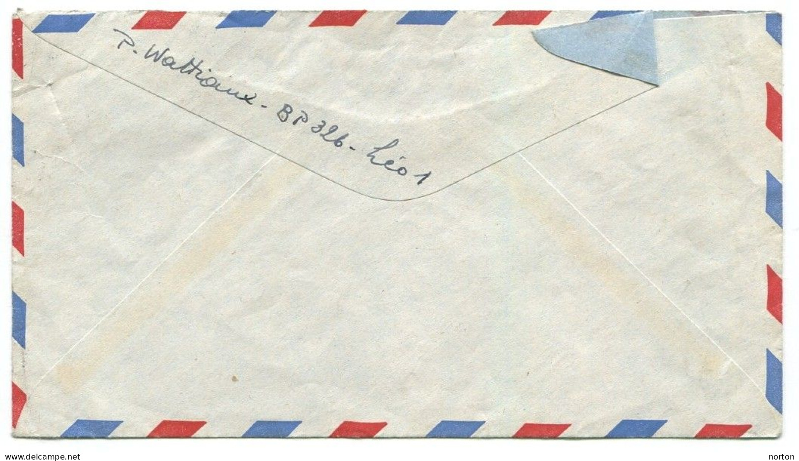 Congo Léopoldville 1 Oblit. Keach 10(-N)Dmyt Sur C.O.B. 291 Sur Lettre Vers Bois-d'Haine - Storia Postale