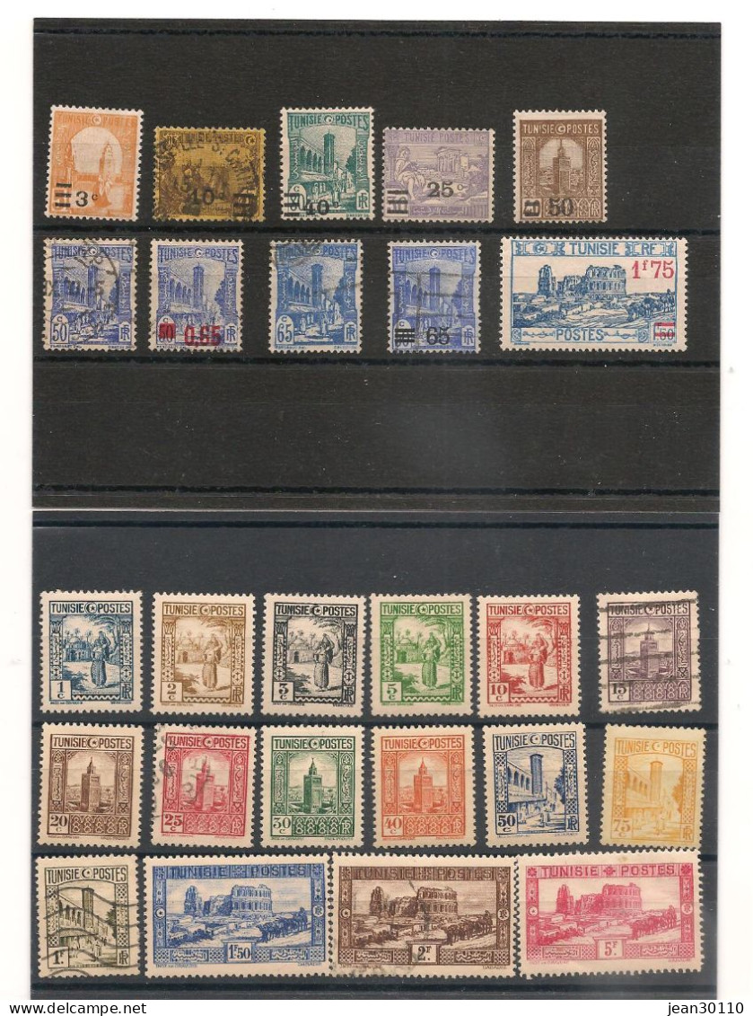 TUNISIE ANNÉE 1928/33 LOT DE TIMBRES  * Et Oblitérés Cote : 16,00 € - Unused Stamps