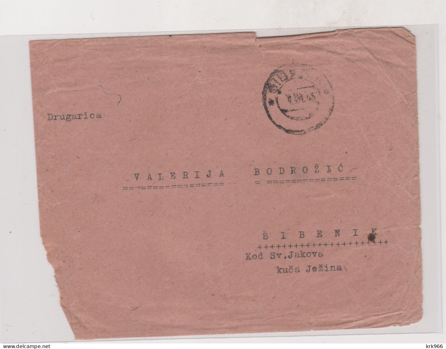 YUGOSLAVIA 1945  Nice Censored Cover To Sbenik - Cartas & Documentos