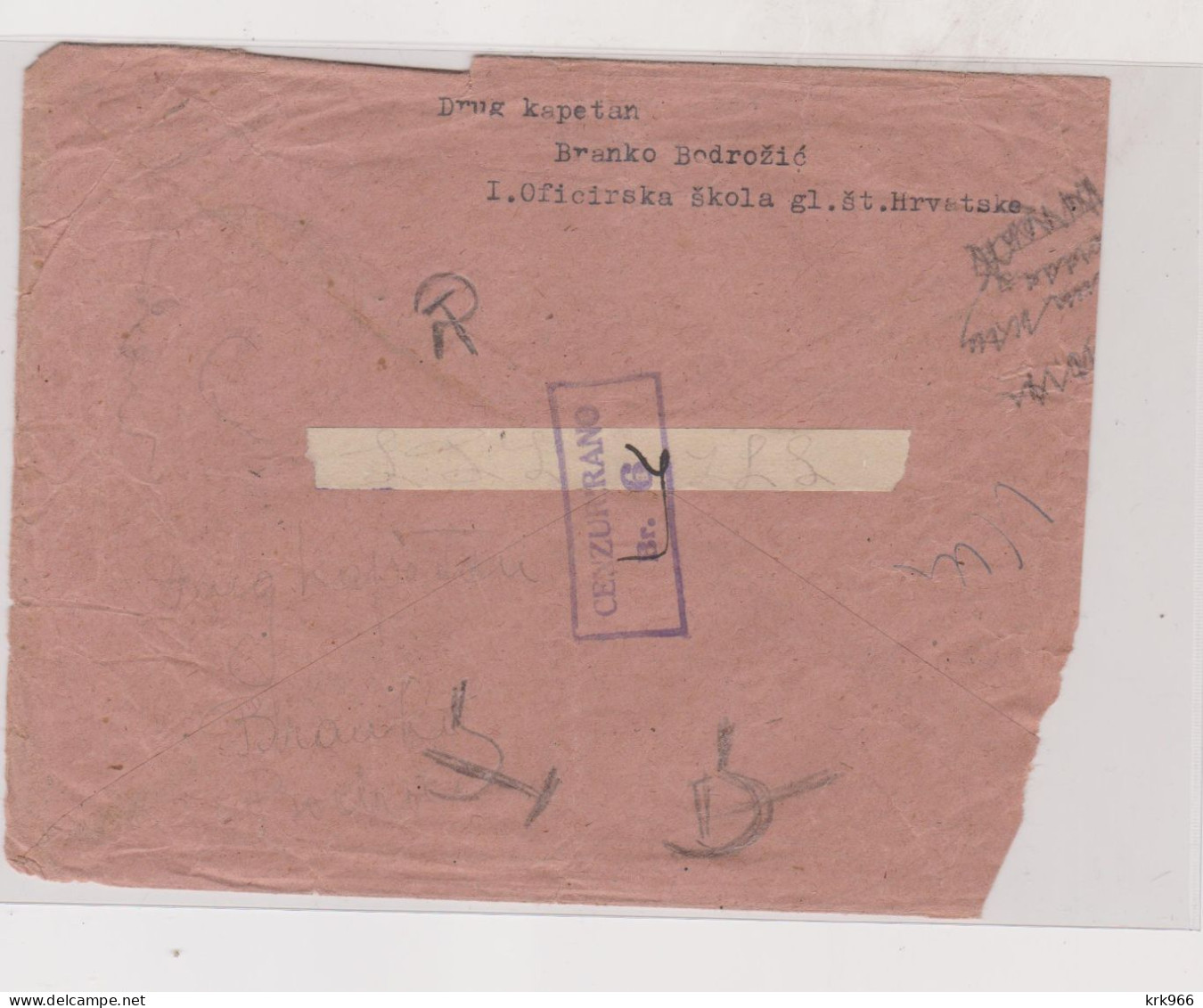 YUGOSLAVIA 1945  Nice Censored Cover To Sbenik - Lettres & Documents