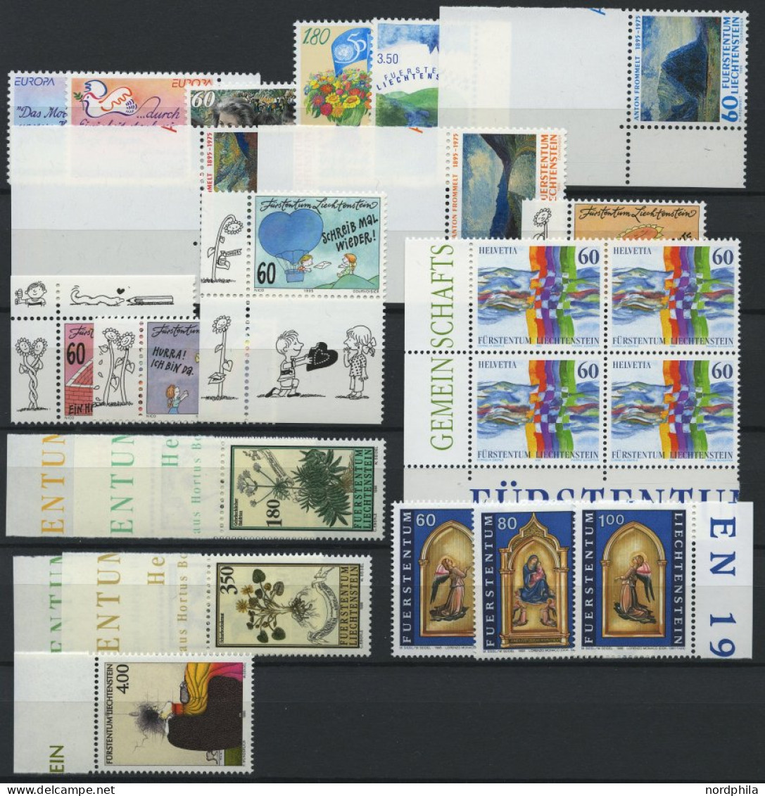 SAMMLUNGEN **, Komplette Postfrische Sammlung Liechtenstein Von 1991-95, Prachterhaltung - Collections