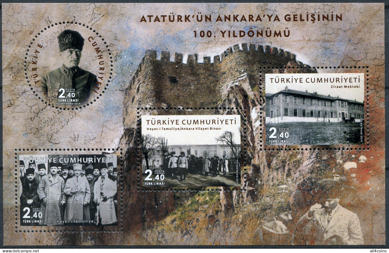 Turkey 2019. Centenary Of Mustafa Kemal's Arrival In Ankara (MNH OG) S.Sheet - Nuevos