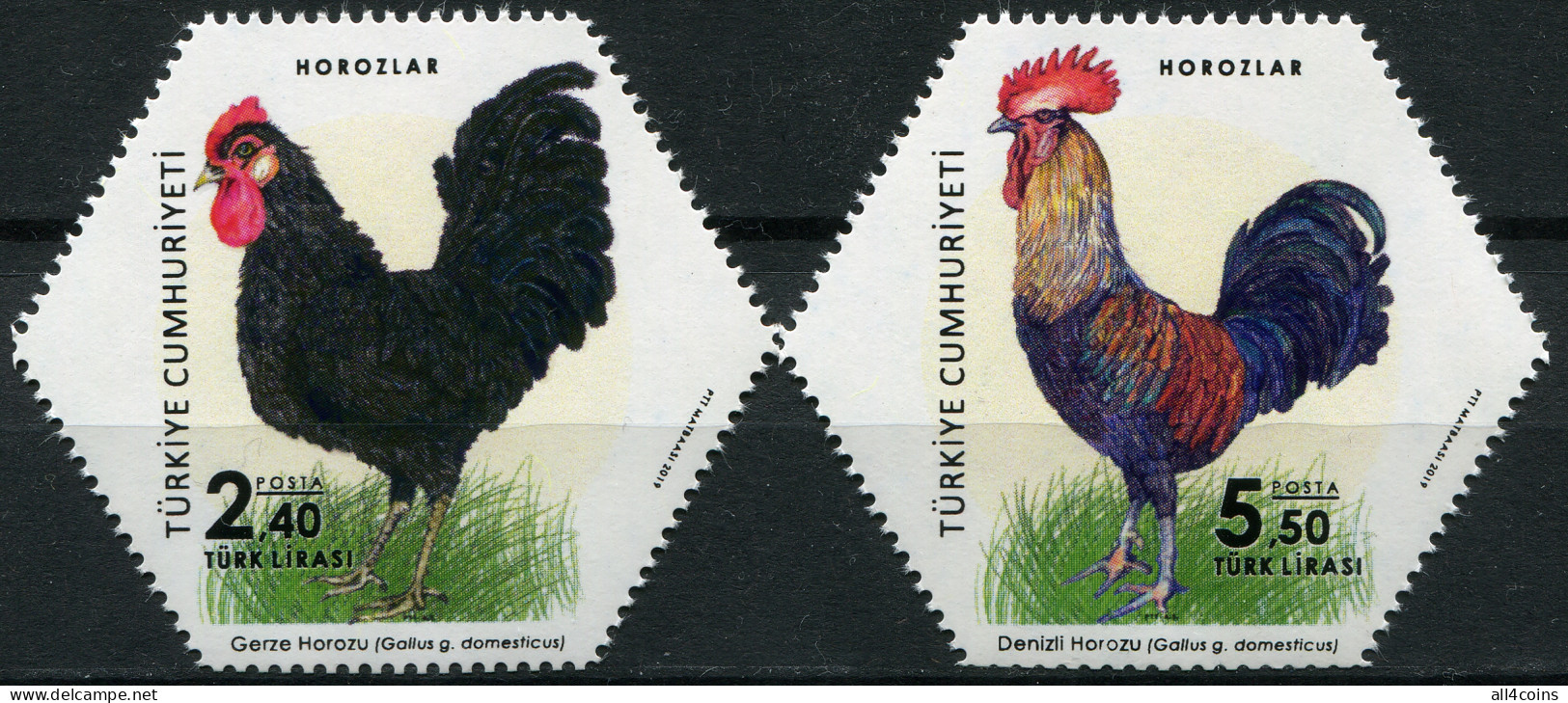 Turkey 2019. Roosters (MNH OG) Set Of 2 Stamps - Nuevos