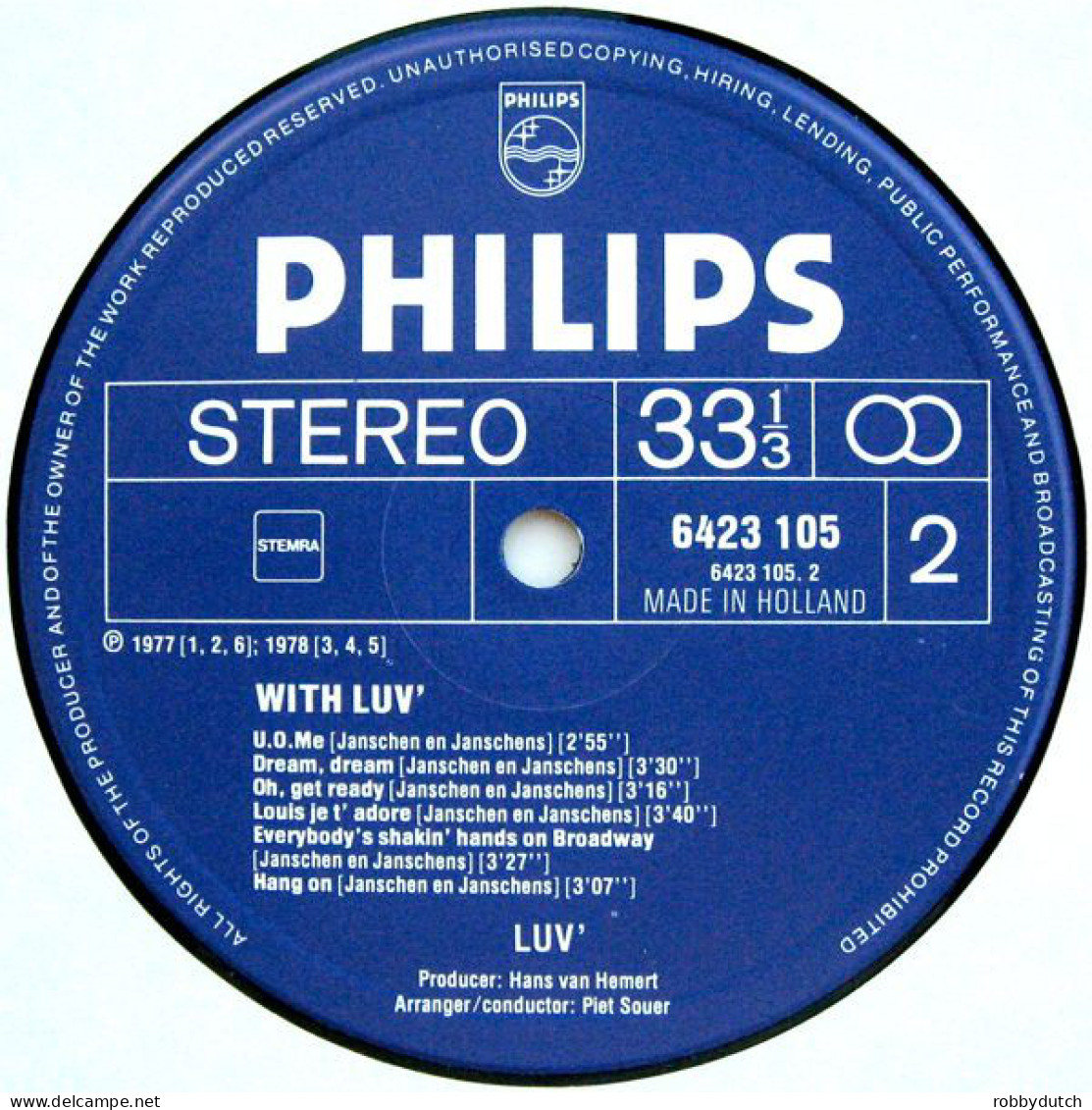 * LP *  LUV'  - WITH LUV' (Holland 1978 EX!!)  - Disco & Pop