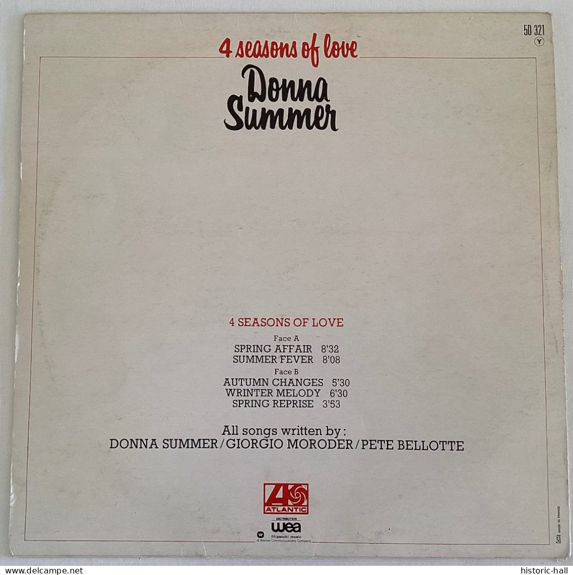 DONNA SUMMER - 4 Seasons Of Love - LP - 1976 - French Press - Disco, Pop