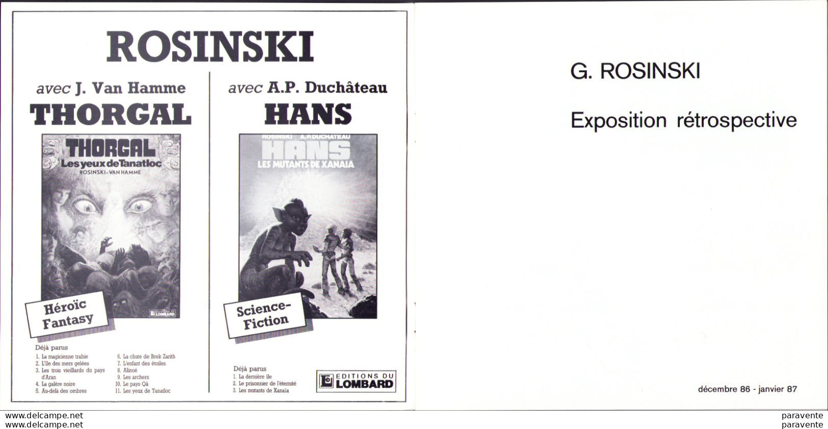 ROSINSKI : Catalogue Exposition RETROSPECTIVE 1998 - Persboek