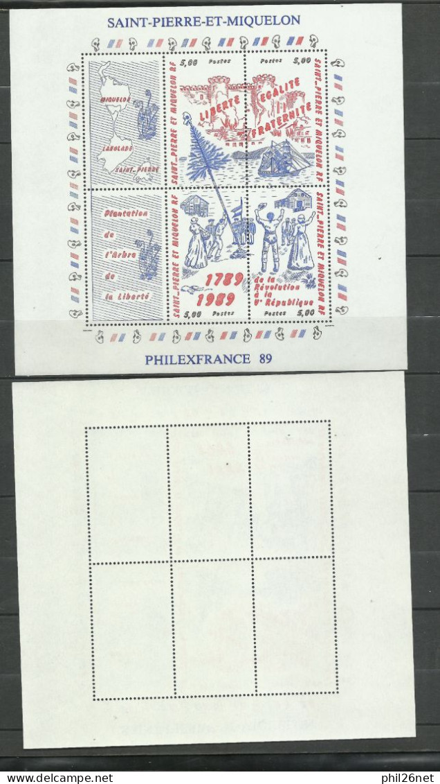 Saint Pierre Et Miquelon  SPM Bloc N° 3 Bicentenaire De La Révolution Philexfrance 1989 Neufs * * TB = MNH VF Voir Scans - Blocks & Kleinbögen