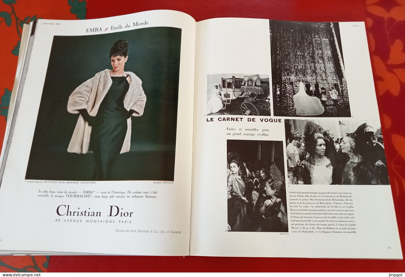 Vogue Sept 1961 Collections D'Hiver Paris 1962 Dior Balmain Chanel Heim Patou De Rauch Saint Laurent - Mode