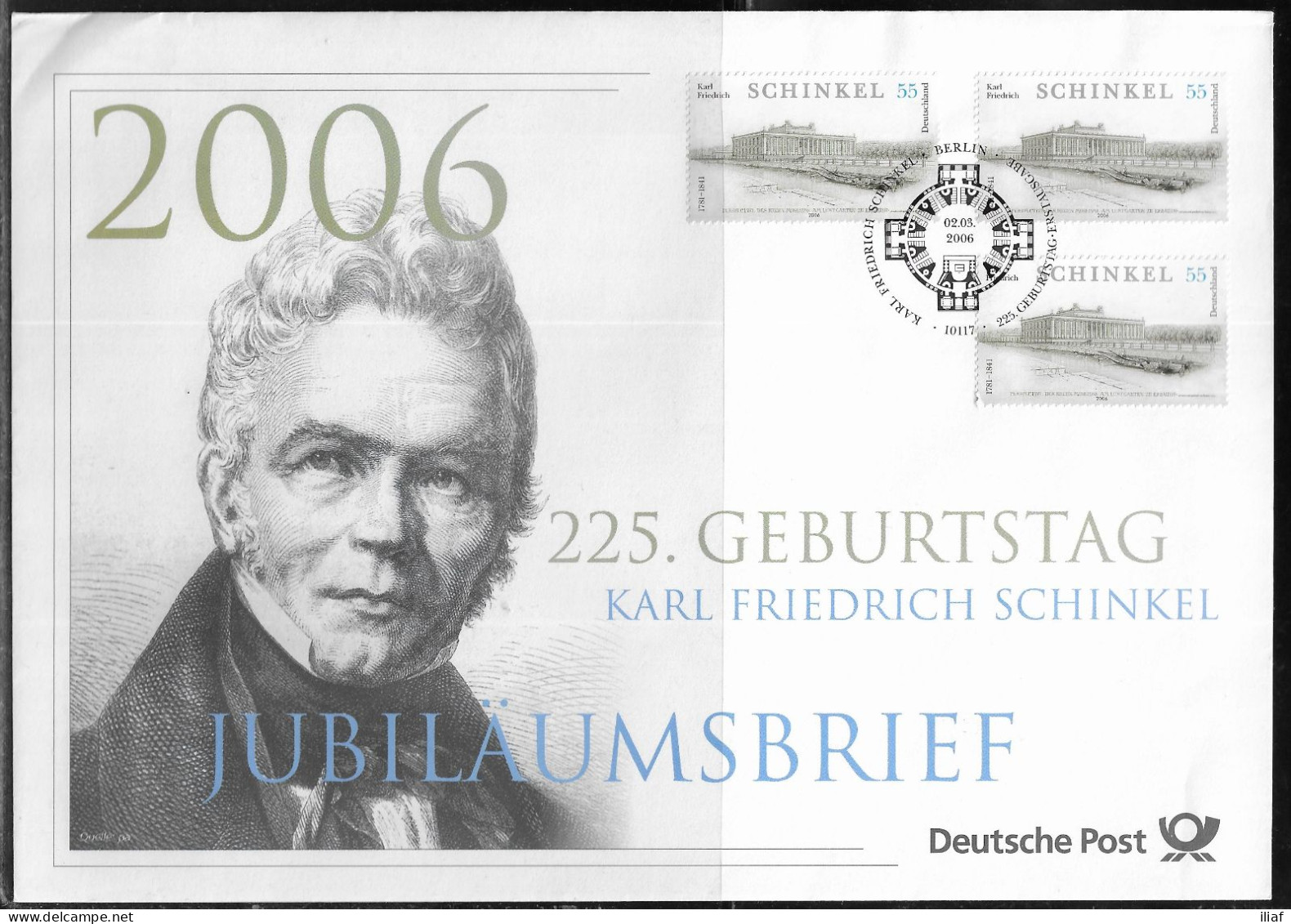 Germany. FDC Mi. 2527. 225th Birth Anniversary Of Karl Friedrich Schinkel (1781-1841). FDC Cancellation On Big Envelope - 2001-2010