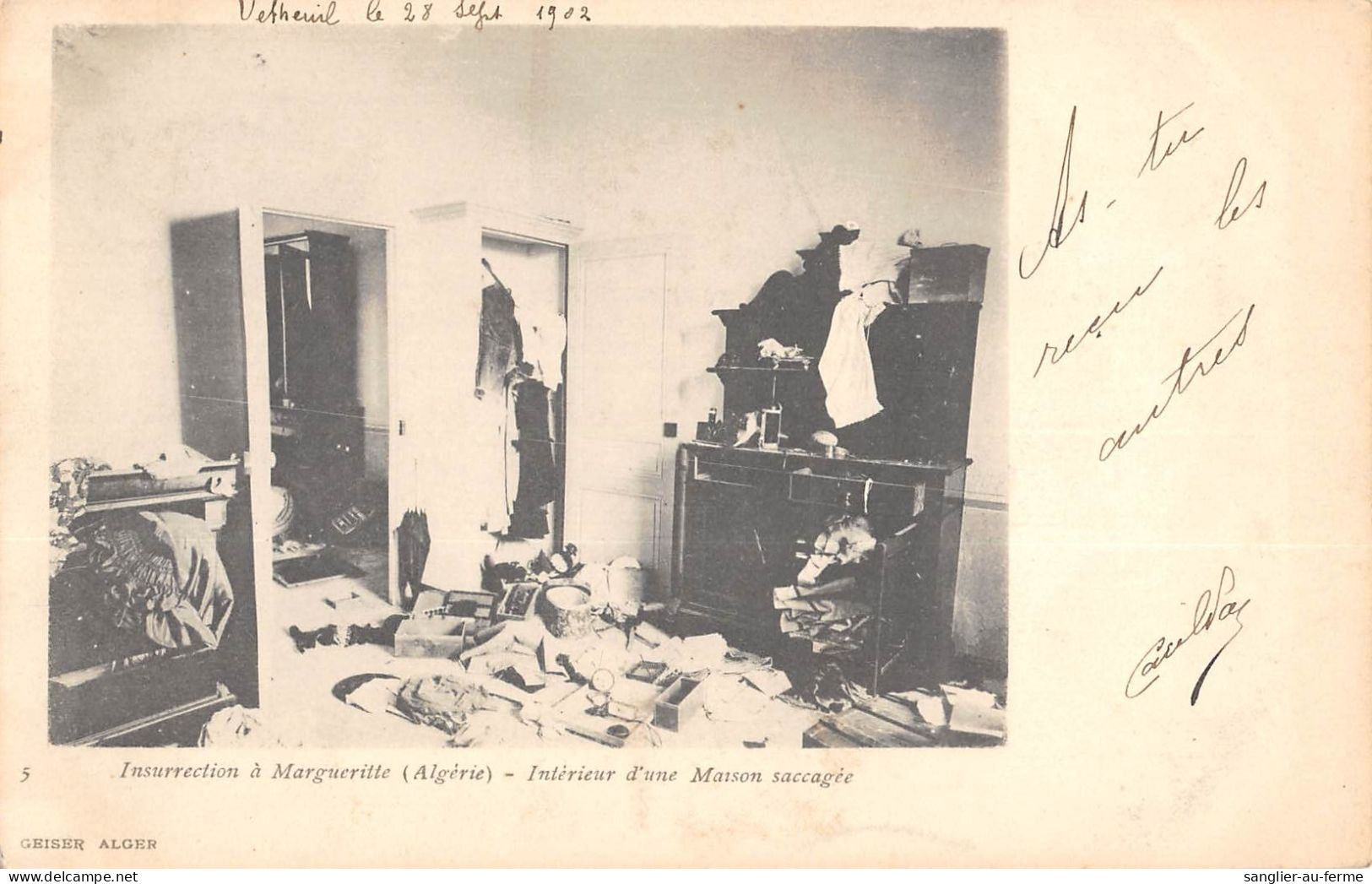 CPA ALGERIE / INSURRECTION A MARGUERITTE / INTERIEUR D'UNE MAISON SACCAGEE - Other & Unclassified