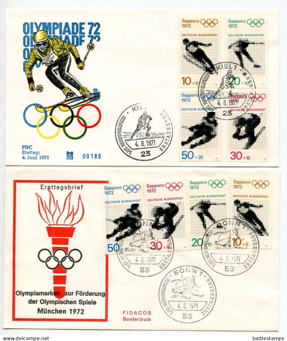 Germany, West 1971 6 FDCs Scott B472-B475 & B475a 1972 Winter Olympics In Sapporo Japan; 1 FDC Registered - 1971-1980