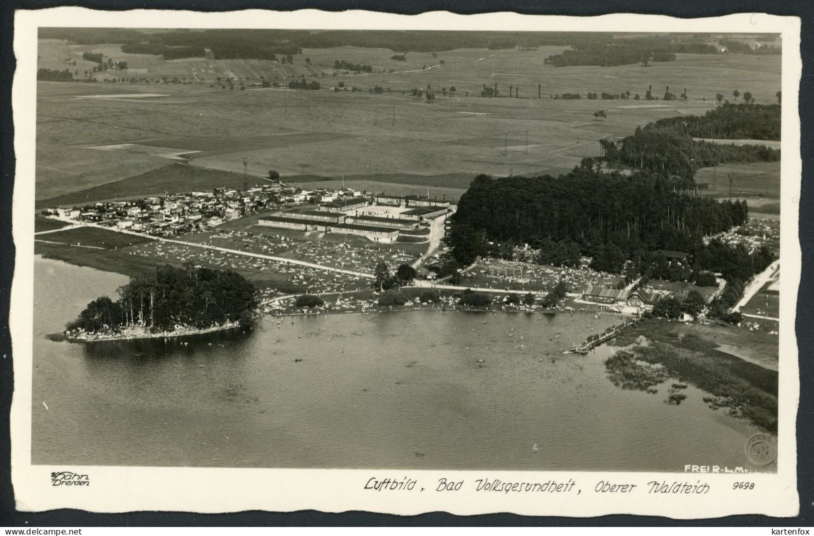 AK Bad Volksgesundheit, Moritzburg, 6.10.1940, Luftbild, Oberer Waldteich, Meißen, - Moritzburg