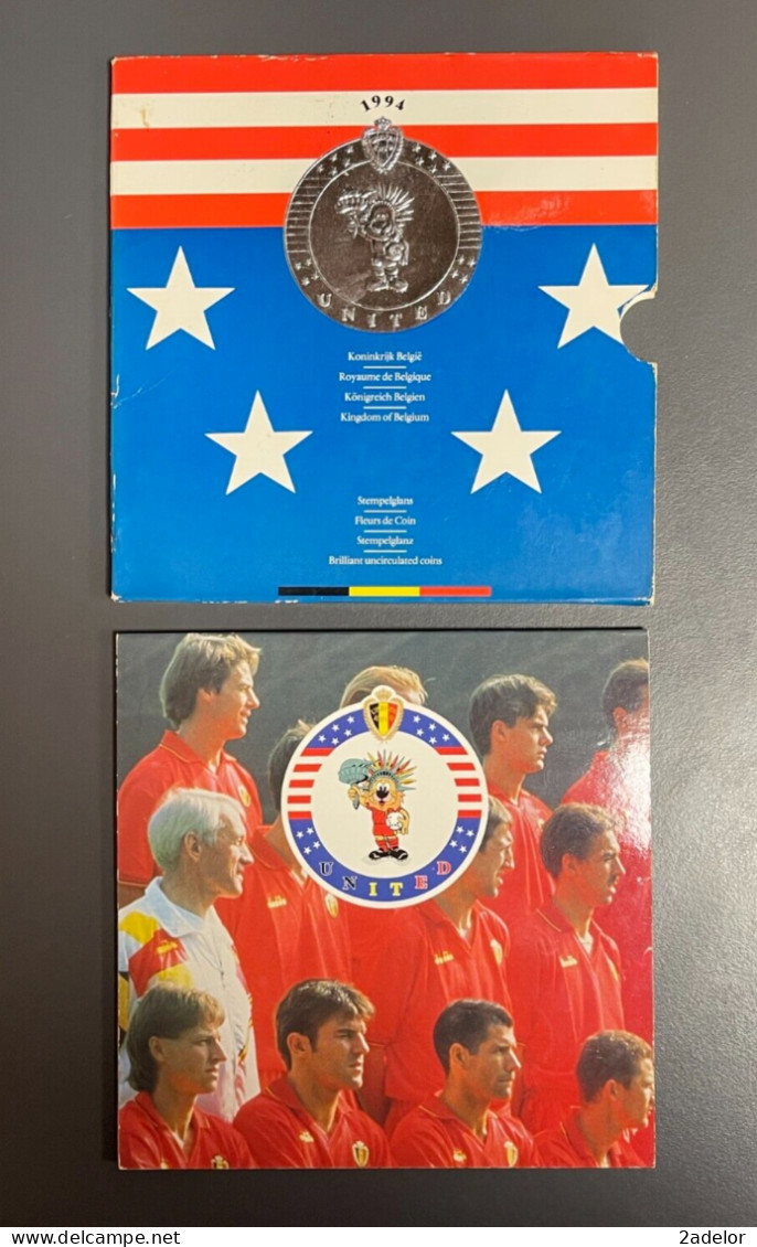 Beau Coffret Belgique, Coupe Du Monde De Football 1994, 10 Pièces + 1 Médaille - Sammlungen