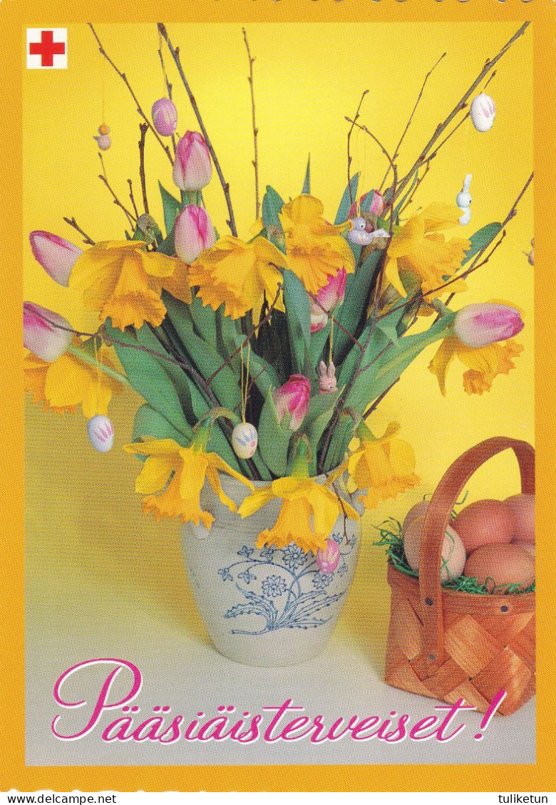 Postal Stationery - Easter Flowers - Willows - Eggs In The Basket - Red Cross 2003 - Suomi Finland - Postage Paid - Ganzsachen