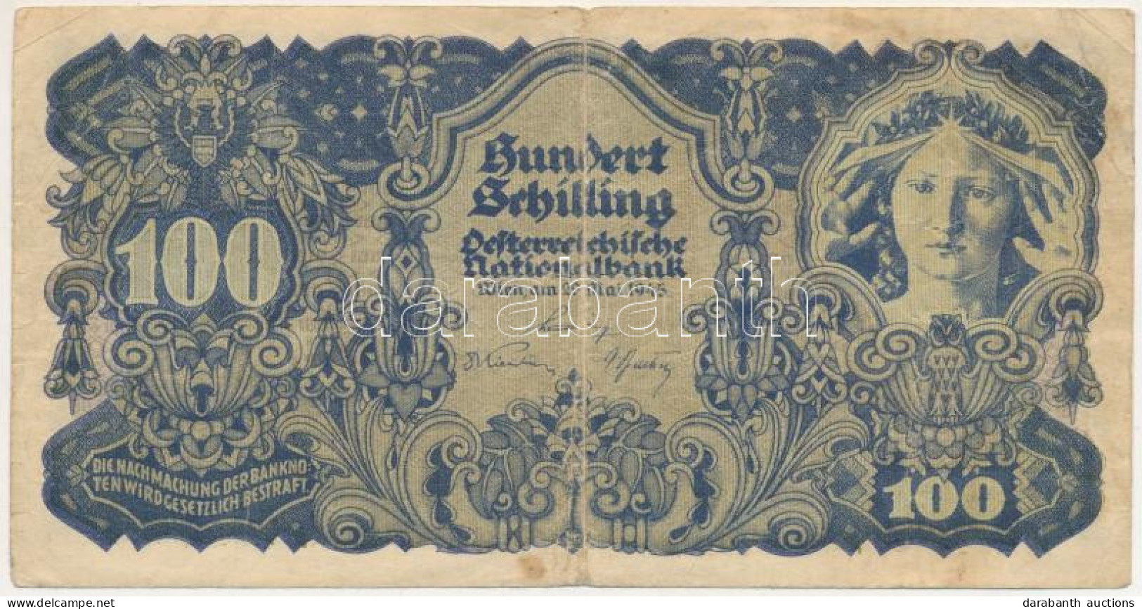 Ausztria 1945. 100Sch T:F,VG Austria 1945. 100 Schilling C:F,VG  Krause P#118 - Non Classés