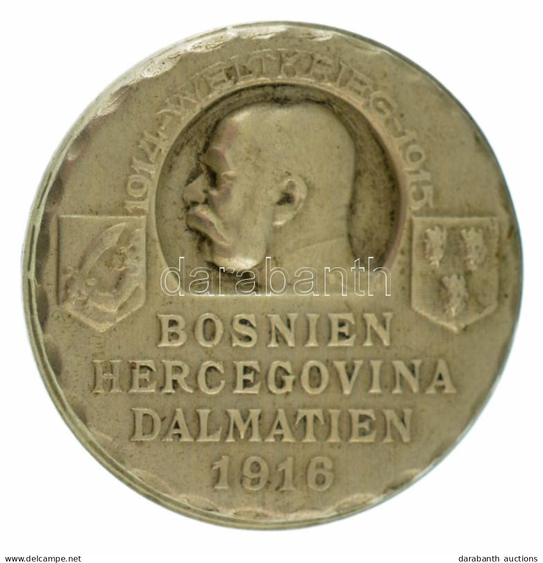 Osztrák-Magyar Monarchia 1916. "Bosznia-Hercegovina Dalmácia - Világháború 1914-1915" Fém Lemezjelvény, Hátoldalon "ATEL - Sin Clasificación