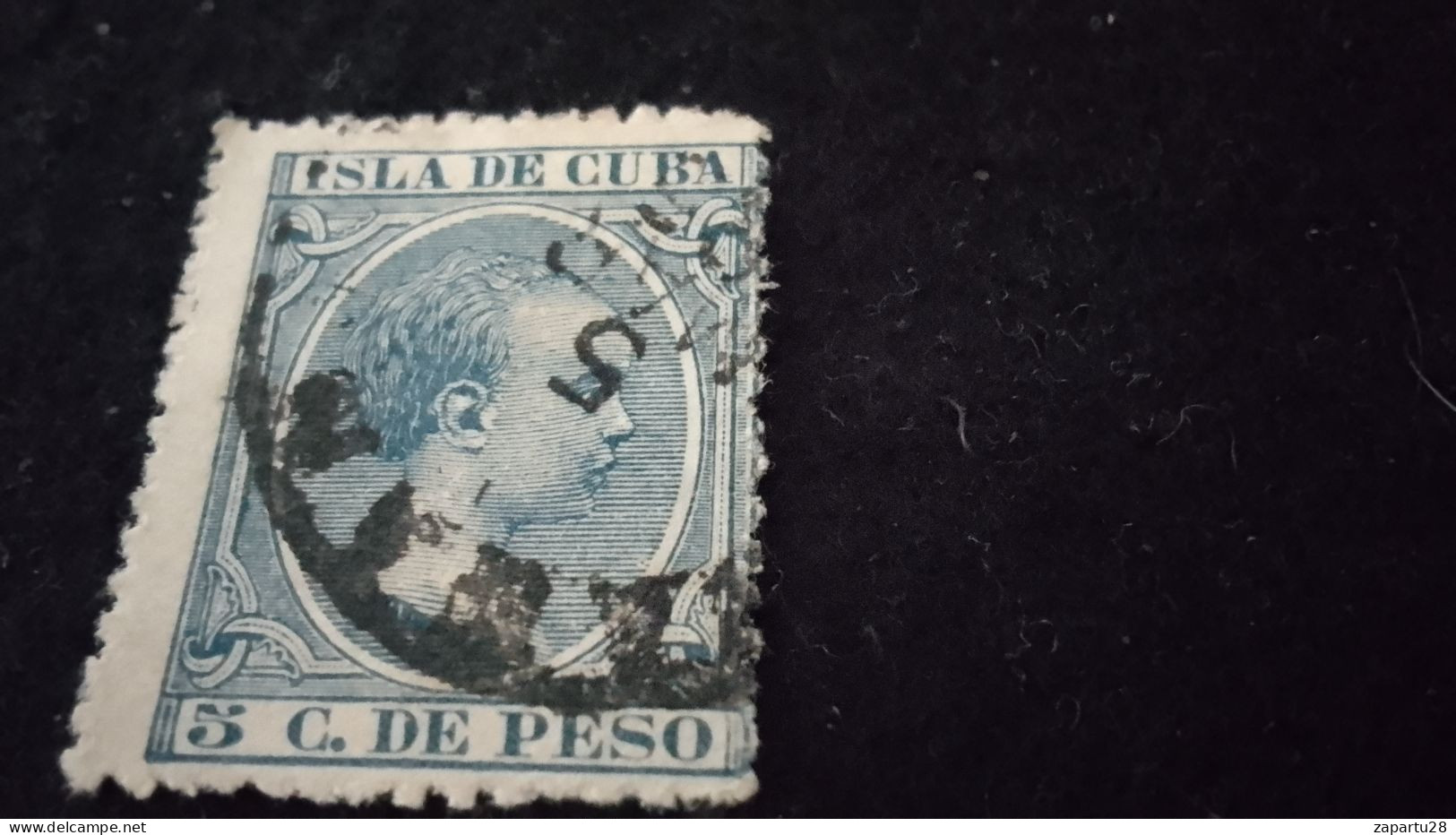 CUBA- İSPANYOL KUBASI--  5 C.  DE PESO     DAMGALI - Otros & Sin Clasificación