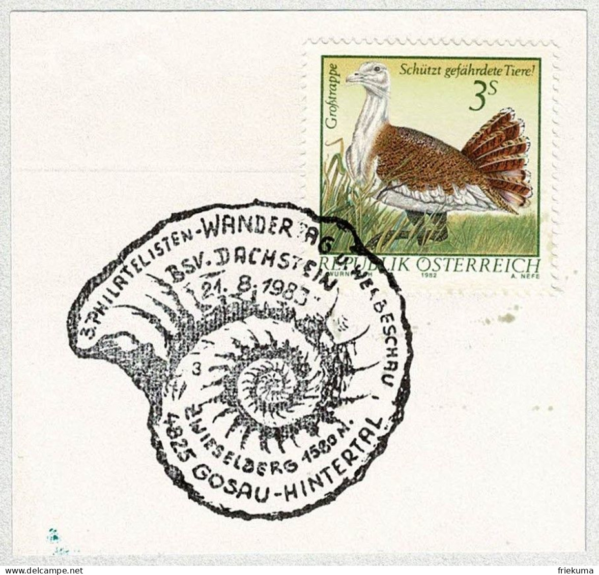 Oesterreich / Austria 1983, Sonderstempel Gosau-Hintertal, Fossilien / Fossiles / Fossils - Fossiles