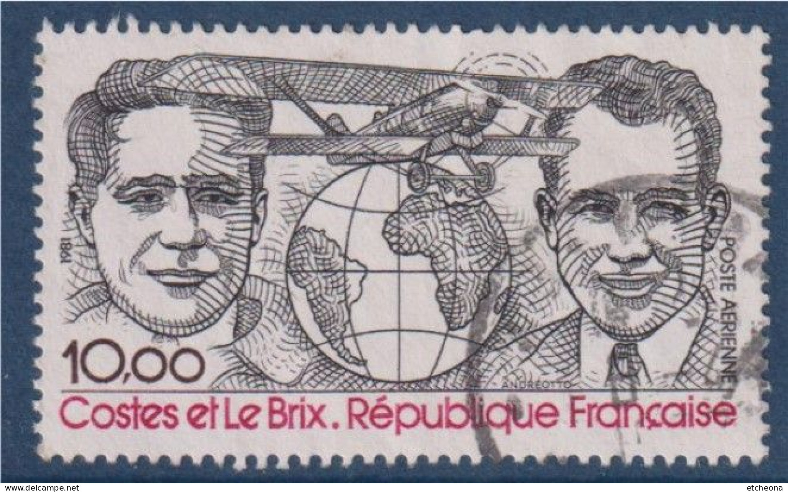 Costes Et Lebrix N°PA55 Portraits Et Avion Bréguet XIX GR "Nungesser-Coli" Oblitéré - 1960-.... Used