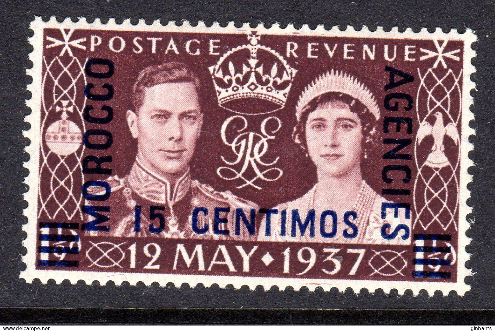 MOROCCO AGENCIES SPANISH - 1937 KING GEORGE VI CORONATION STAMP FINE MNH ** SG 164 - Postämter In Marokko/Tanger (...-1958)