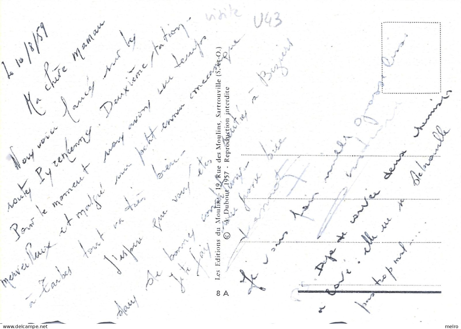 CPSM - Illustrateur A. Dubout - Les éditions Du Moulin - En Visite à .PEYORADE - ( écrite En 10-8-1959 ) - Dubout