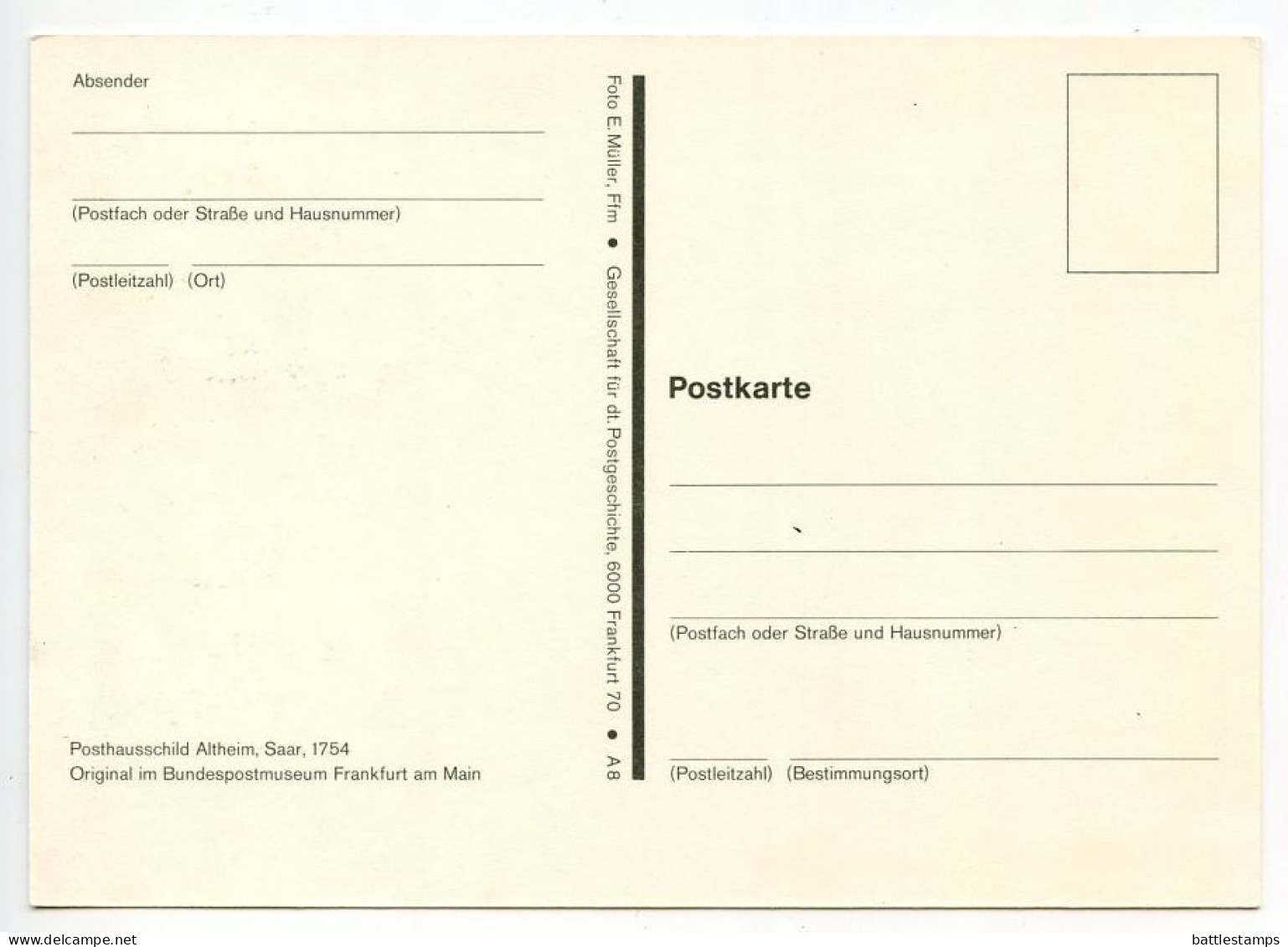 Germany, West 1980 FDC Maximum Card Scott B581 49th FIP Congress, 1754 Post House Sign Altheim Saar - 1961-1980