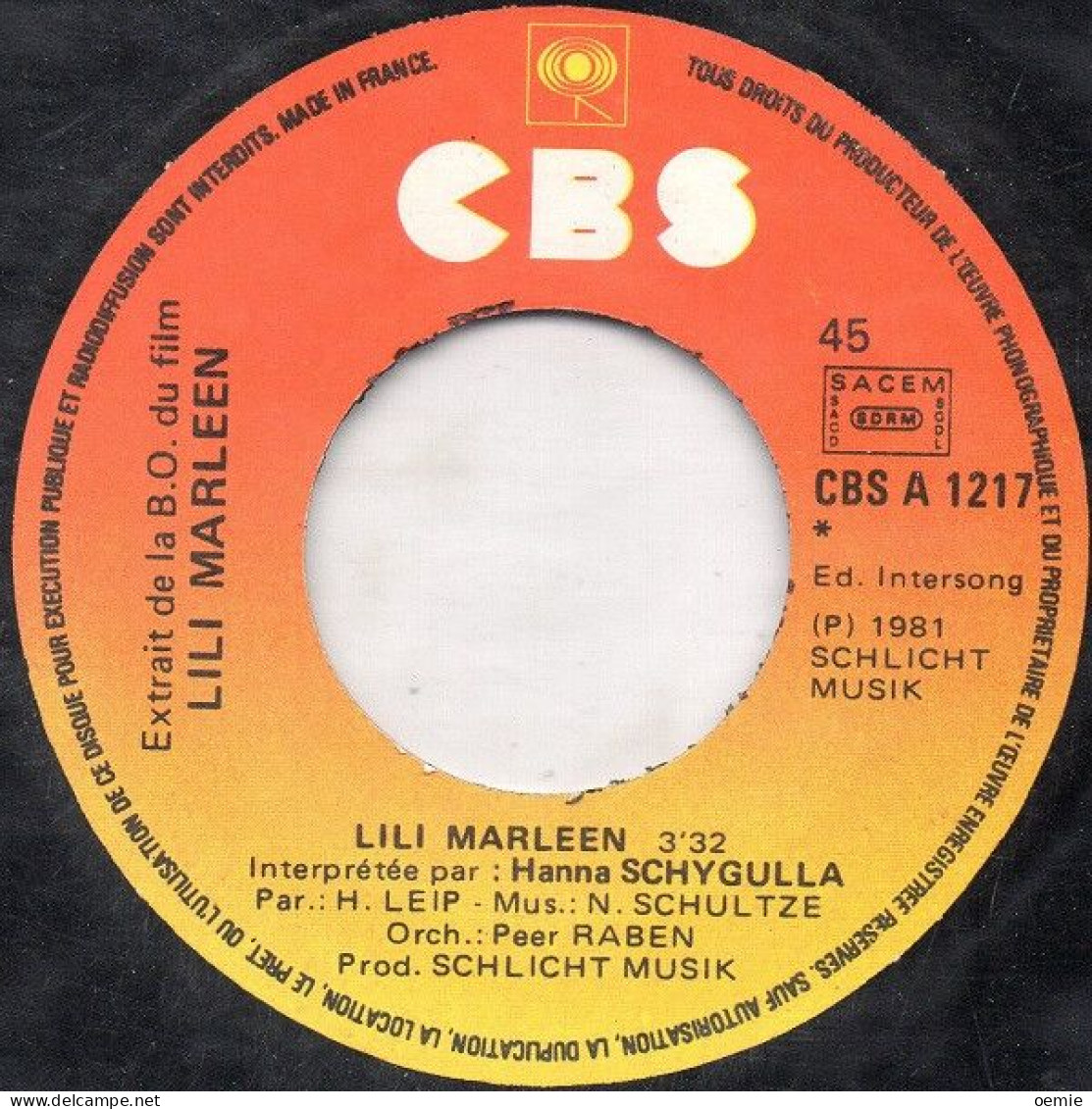 LILI  MARLEEN  INTERPRETEE HANNA SCHYGULLA   VERSION ORIGINALE DU FILM - Soundtracks, Film Music