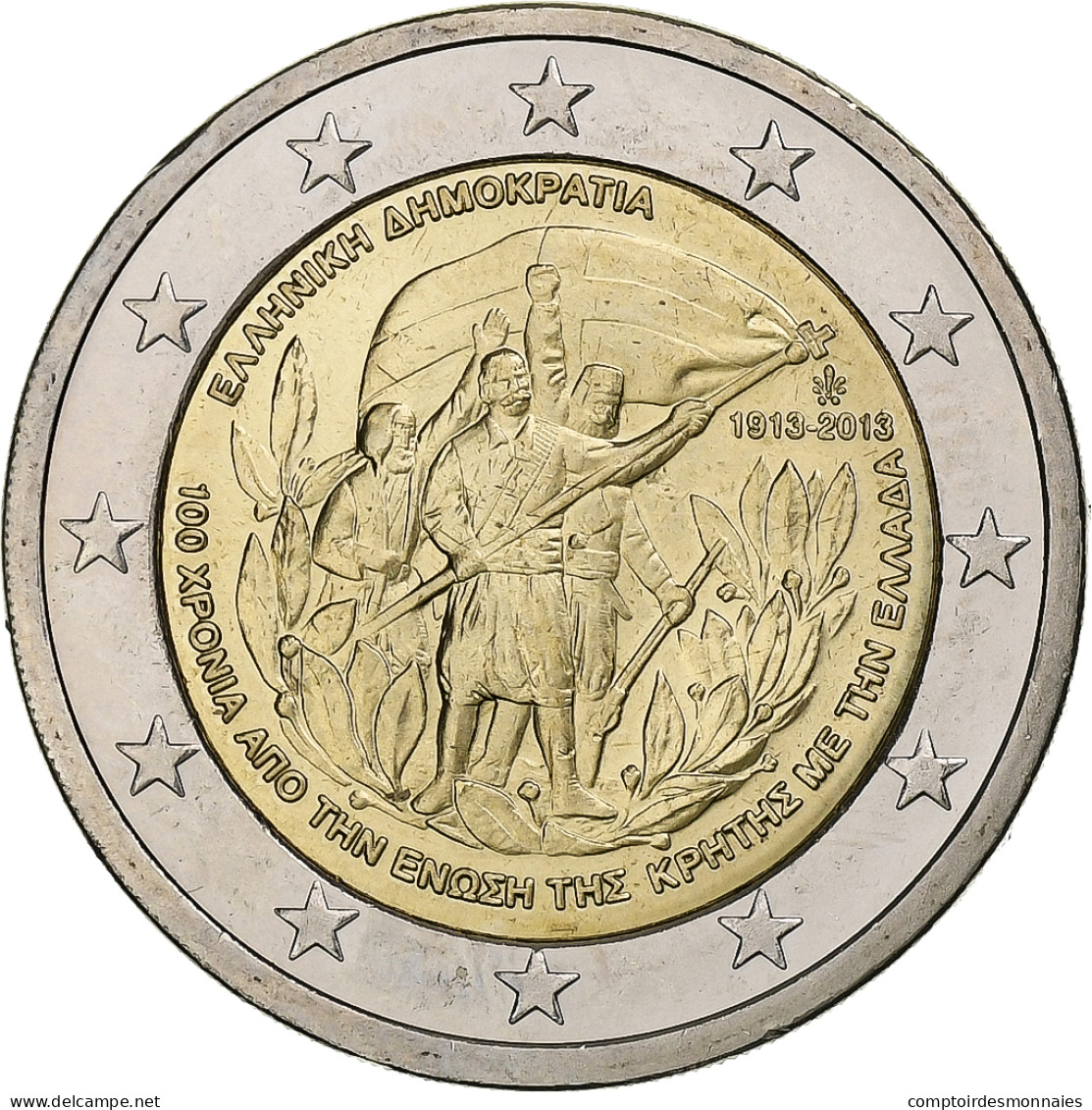 Grèce, 2 Euro, Crète - Grèce, 2013, Athènes, SUP, Bimétallique - Greece