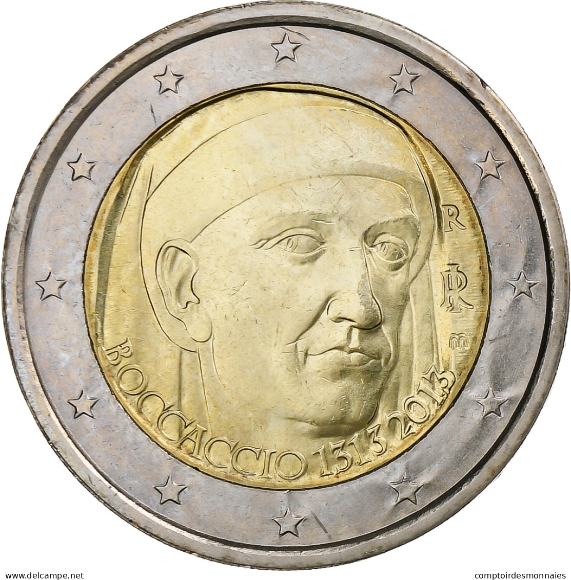 Italie, 2 Euro, Boccaccio, 2013, Rome, SPL, Bimétallique, KM:251 - Italien