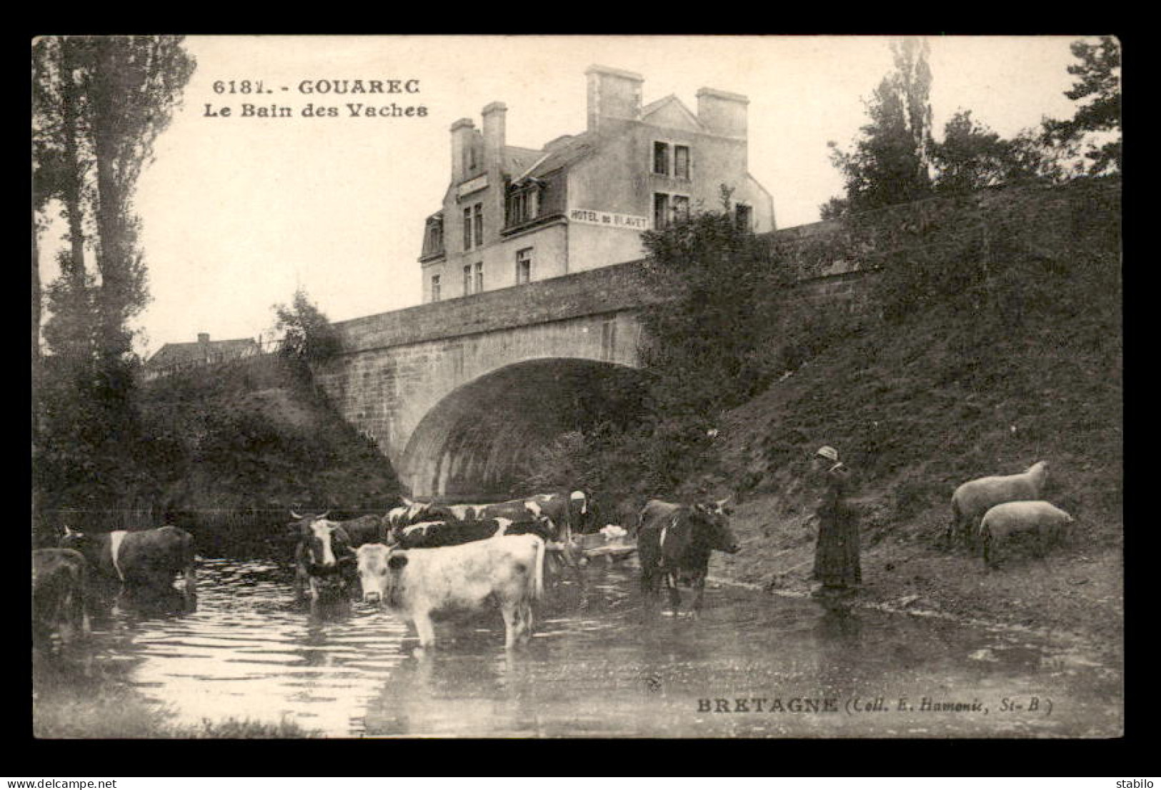 22 - GOUAREC- LE BAIN DES VACHES - HOTEL DU BLAVET - Gouarec