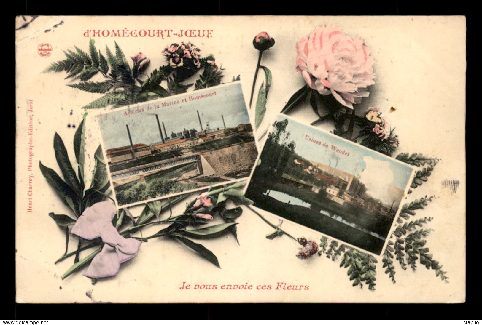 54 - HOMECOURT-JOEUF - LE VOUS ENVOIE CES FLEURS - 2 VUES - Homecourt