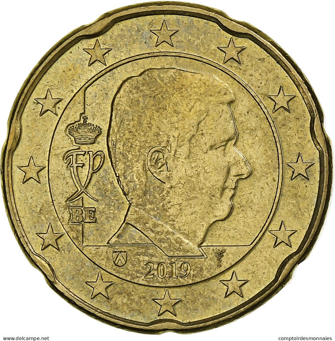 Belgique, Philippe, 20 Euro Cent, 2019, TTB+, Laiton, KM:335 - Belgio