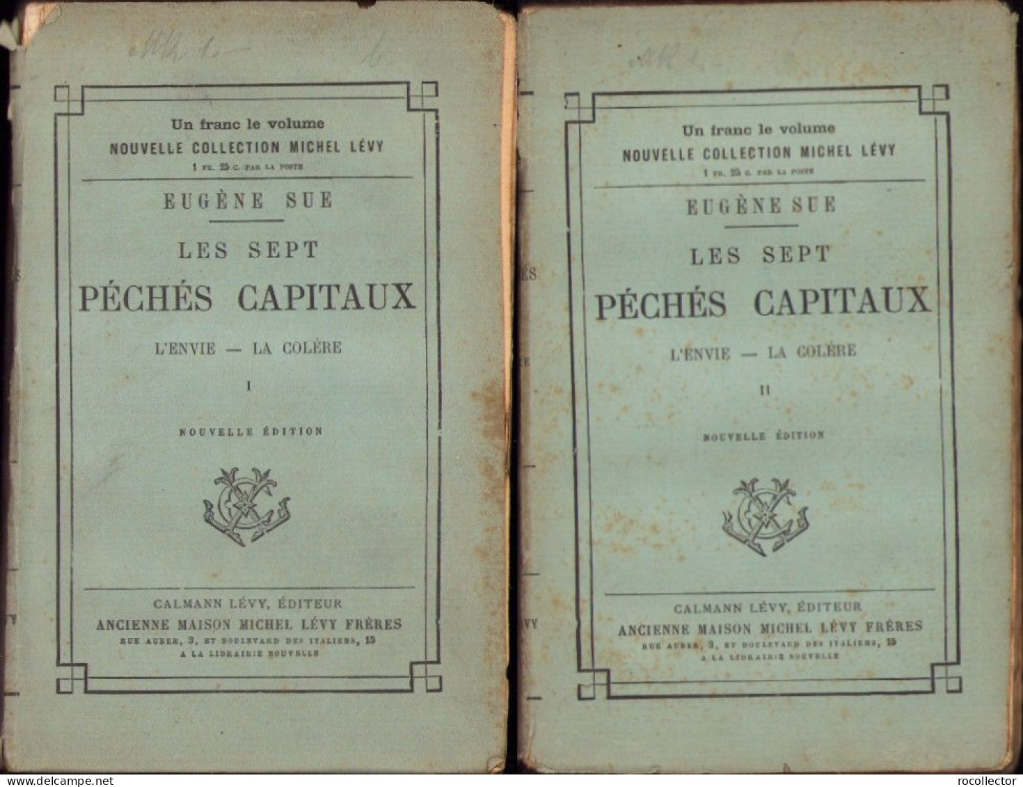 Les Sept Péchés Capitaux L’envie La Colére Par Eugen Sue 1885 Tome I + II C4118N - Livres Anciens