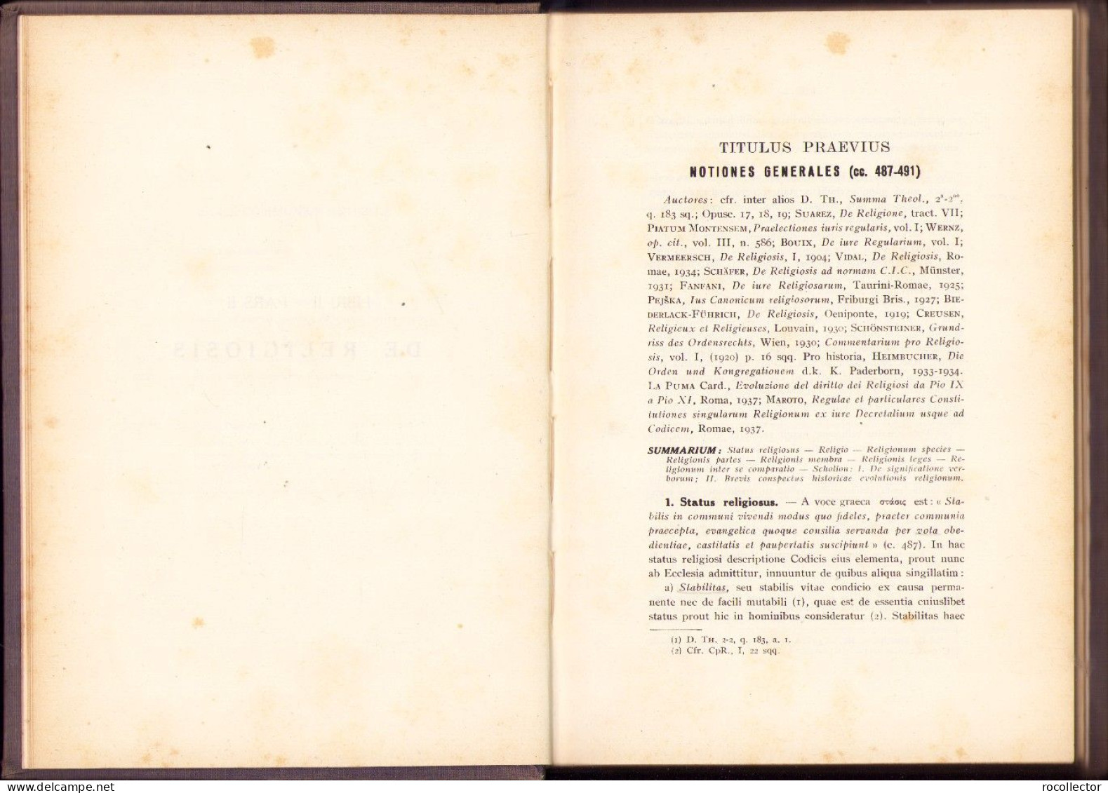 Iuris Canonici Summa Principia Seu Breves Codicis Iuris Canonici Commentarii Scholis Accomodati Libri II Pars II 1937 - Alte Bücher